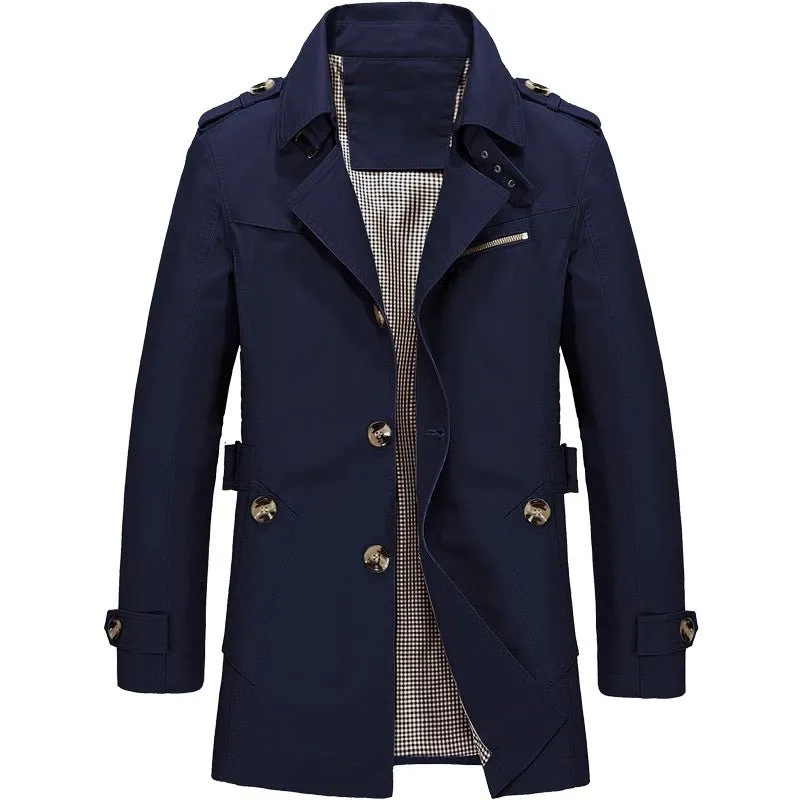 Stylish Folded Collar Trench Coat for Modern Elegance