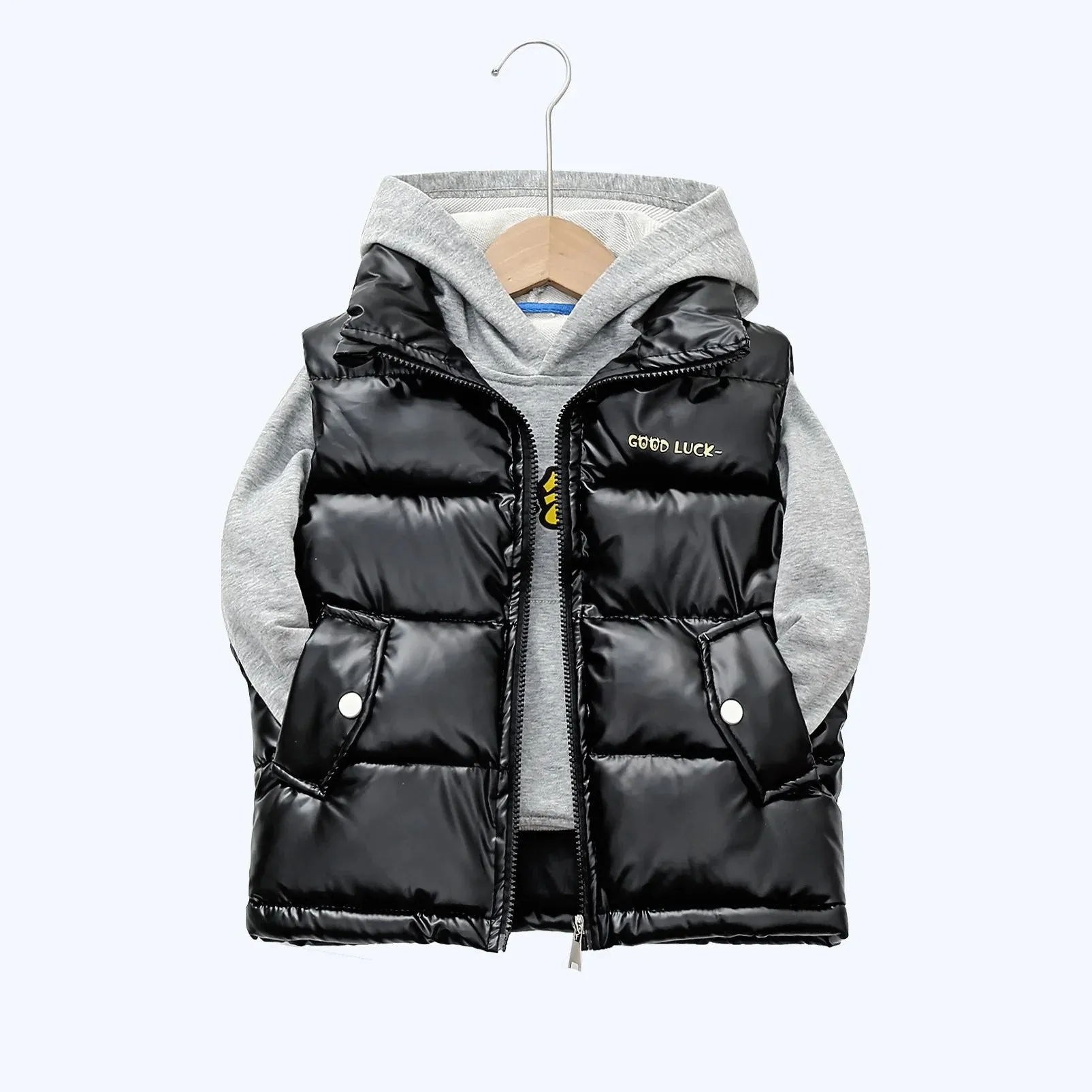 Stylish Insulated Vest For Boys Girls with Zipper - Red, Gold, Black, Pink, Silver, Blue