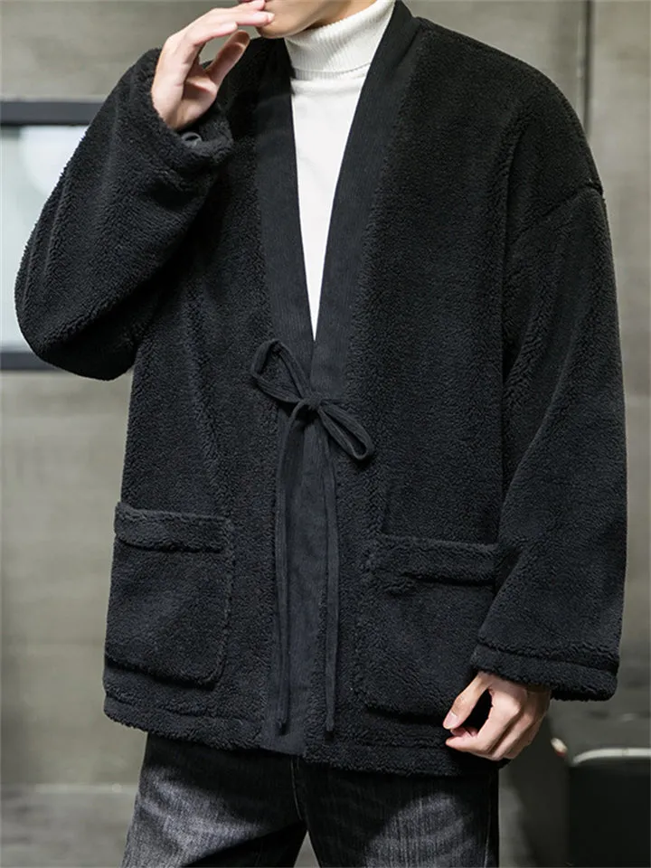 Stylish Windproof Warm Corduroy Fluffy Coat for Men
