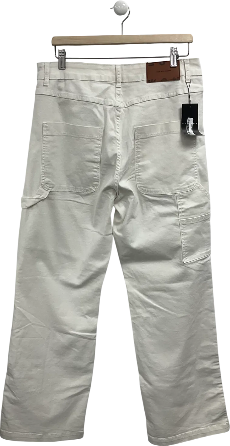 sunwon Cream Relaxed Fit Jeans UK L