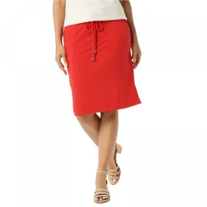 Susan Graver Women's Liquid Knit Pull On Skirt With Drawstring