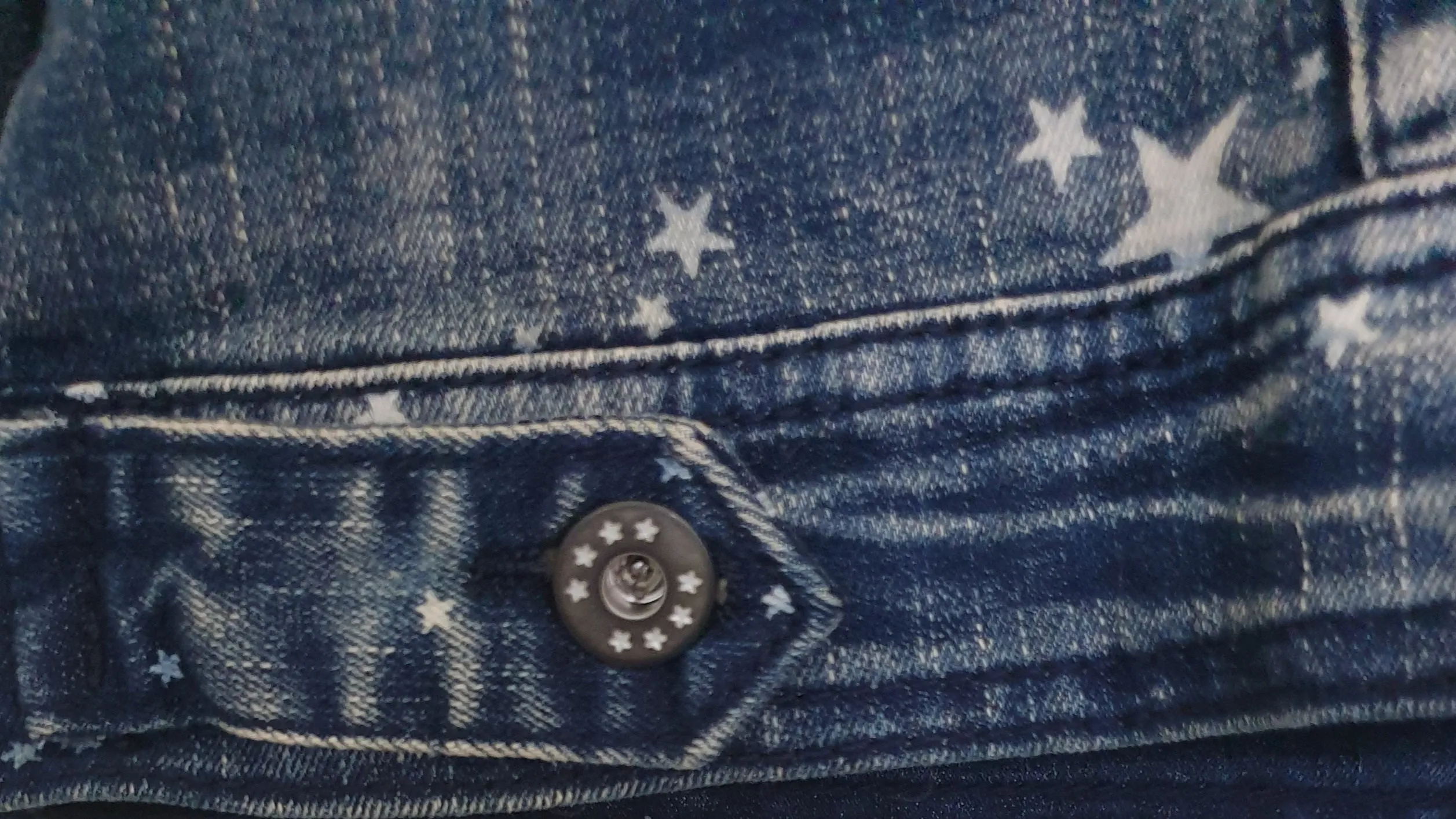 Taranto Denim Jacket With Star Print  The Italian Closet Australia