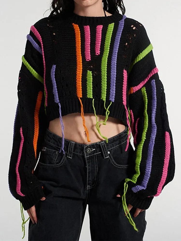 Tassel Crop Sweater