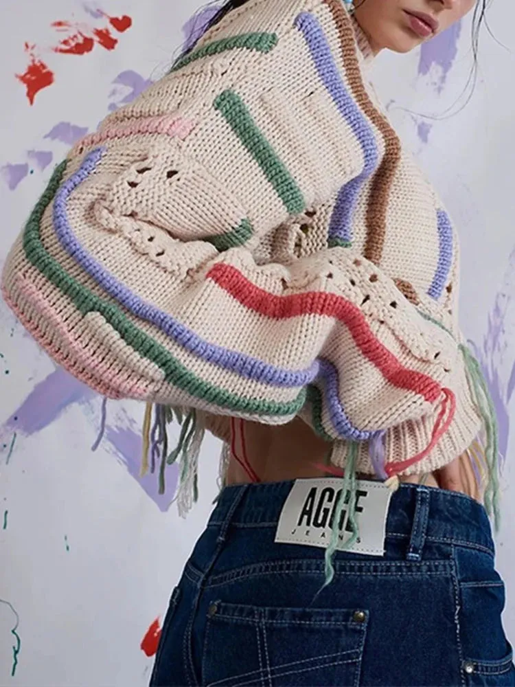 Tassel Crop Sweater