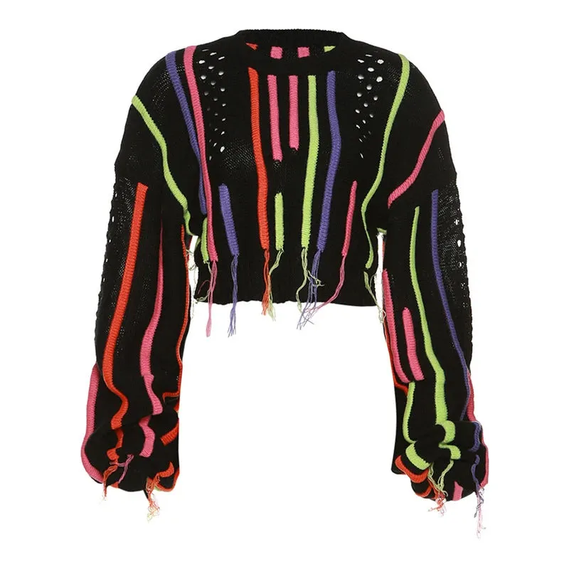 Tassel Crop Sweater