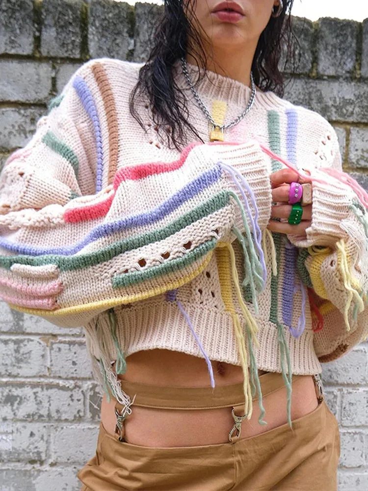 Tassel Crop Sweater