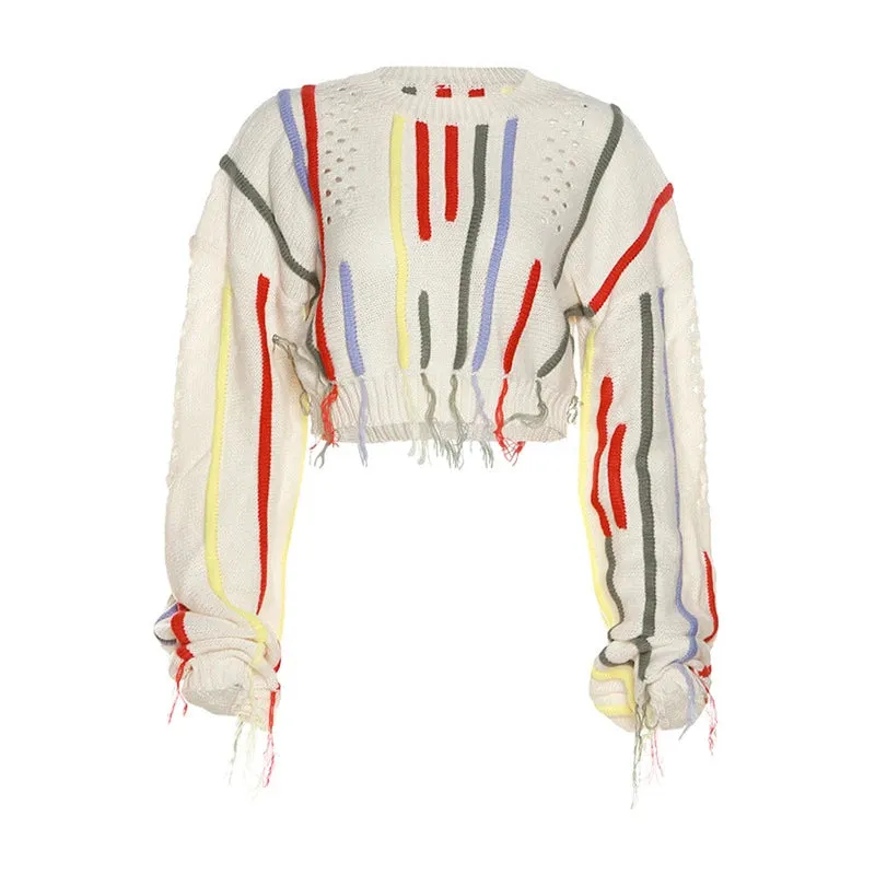 Tassel Crop Sweater