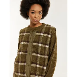 Teddy crew neck vest green