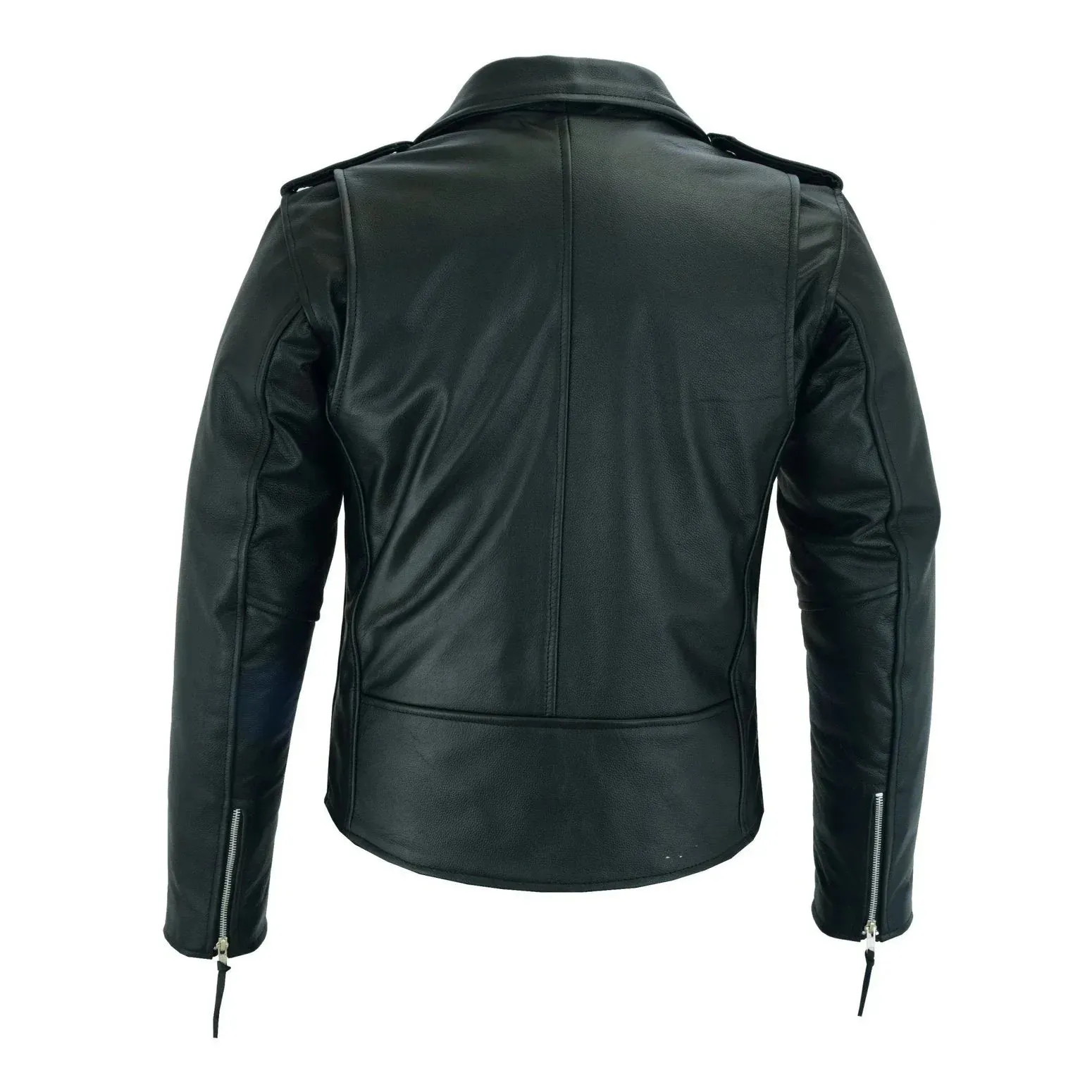 Terminator Style Mens Black Leather Marlon Brando Biker Motorcycle Jacket