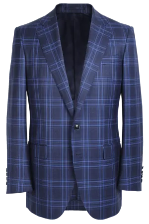 The Arnold Jacket - Cavanni Navy/Royal Double Windowpane