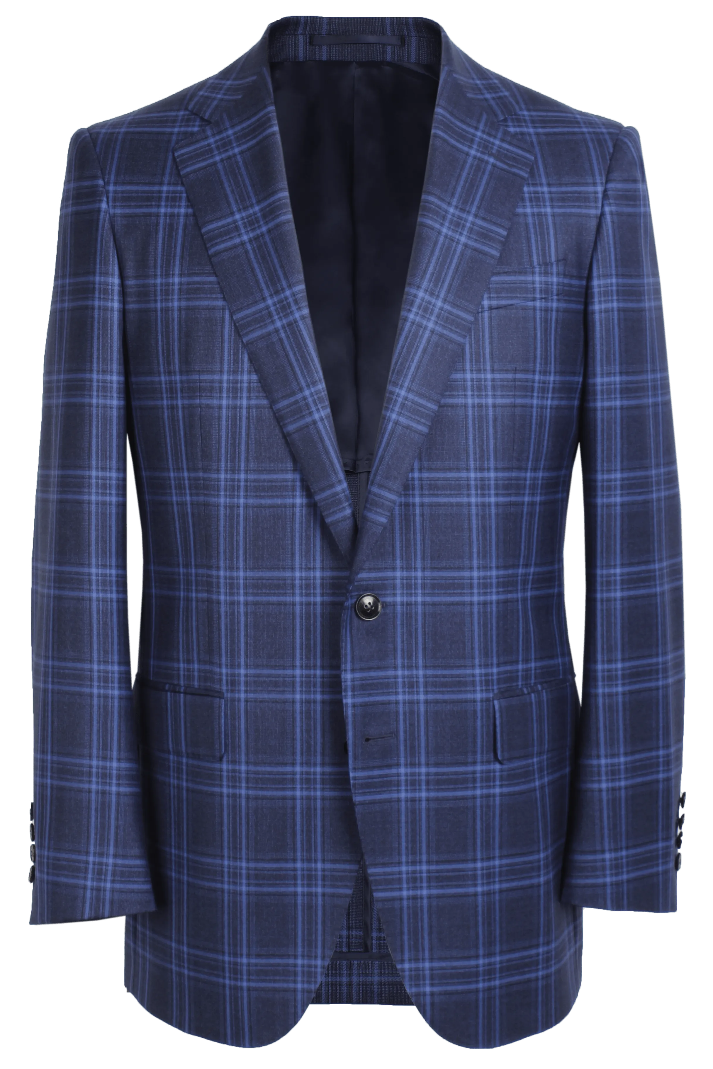 The Arnold Jacket - Cavanni Navy/Royal Double Windowpane