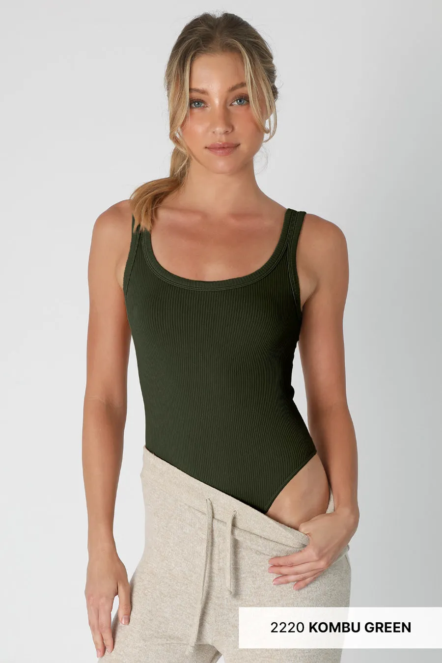 The Astrid Ribbed Scoop Neck & Back Bodysuit