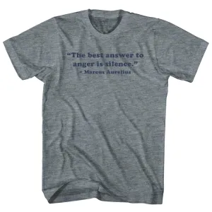 The Best Answer To Anger Is Silence. - Marcus Aurelius Quote Tees Youth Tri-Blend T-shirt