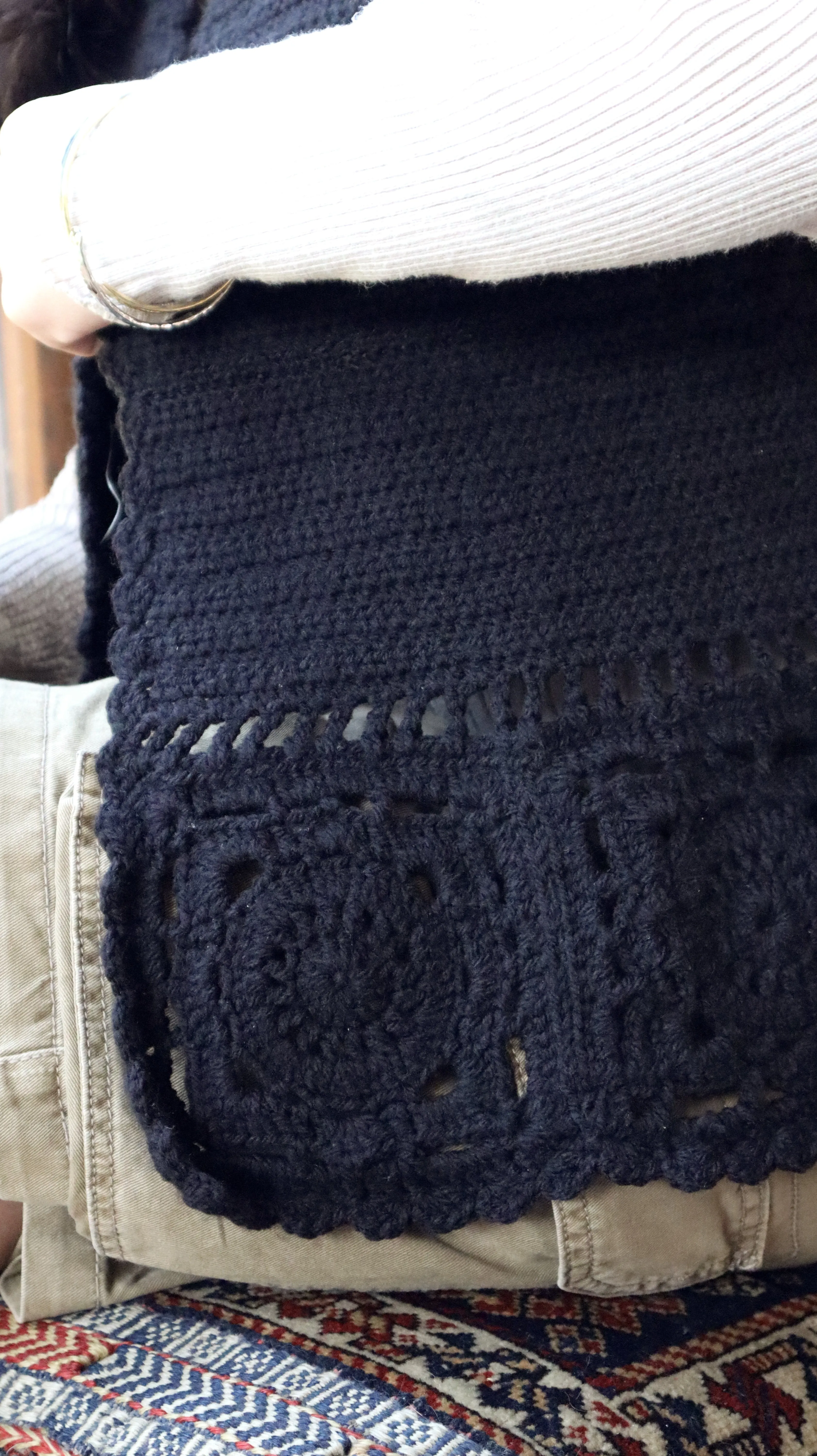 The Lady In Black Knitted Vest