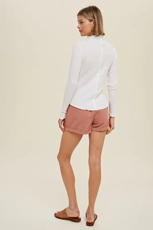 The Leila Ribbed Turtleneck Top