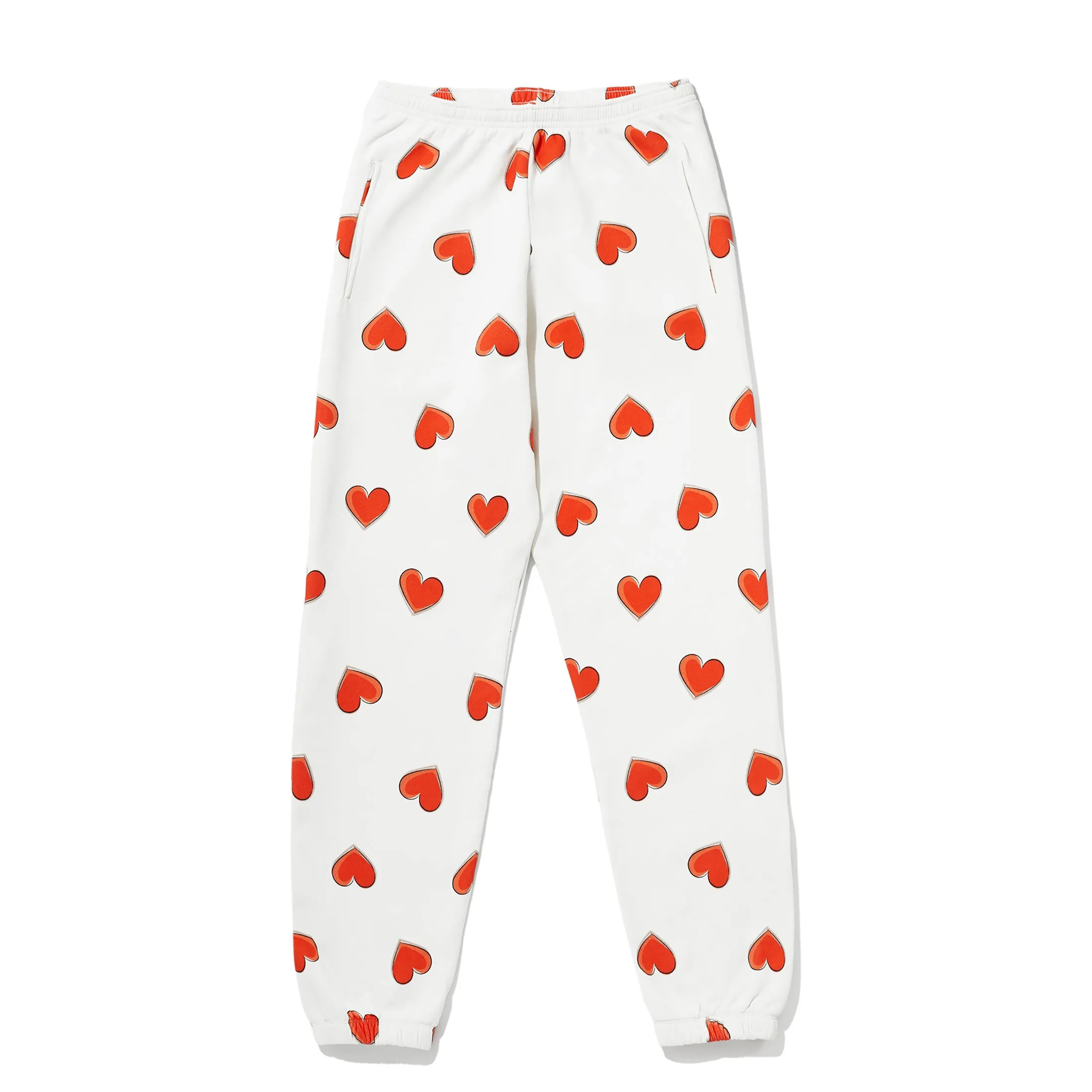 The Multi Heart Sweatpants - Cream/Red