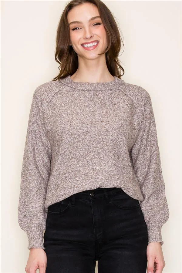 The Ragan Crewneck Exposed Seam Sweater