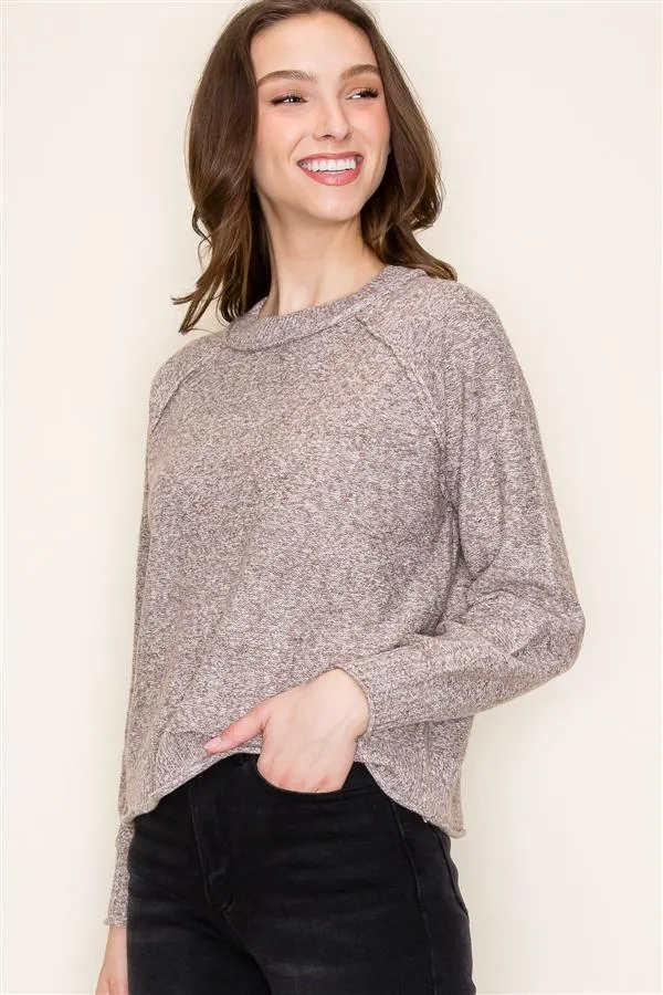 The Ragan Crewneck Exposed Seam Sweater