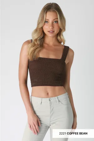 The Rory Shirred Square Neck Crop Top