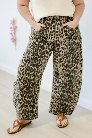 This is the One Leopard Barrel Jeans