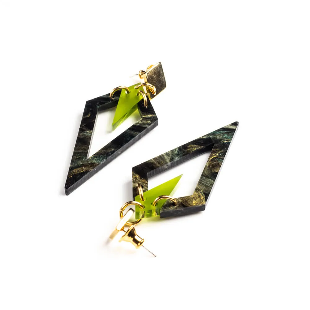 TooLally Arrowheads Earrings - Inky Teal