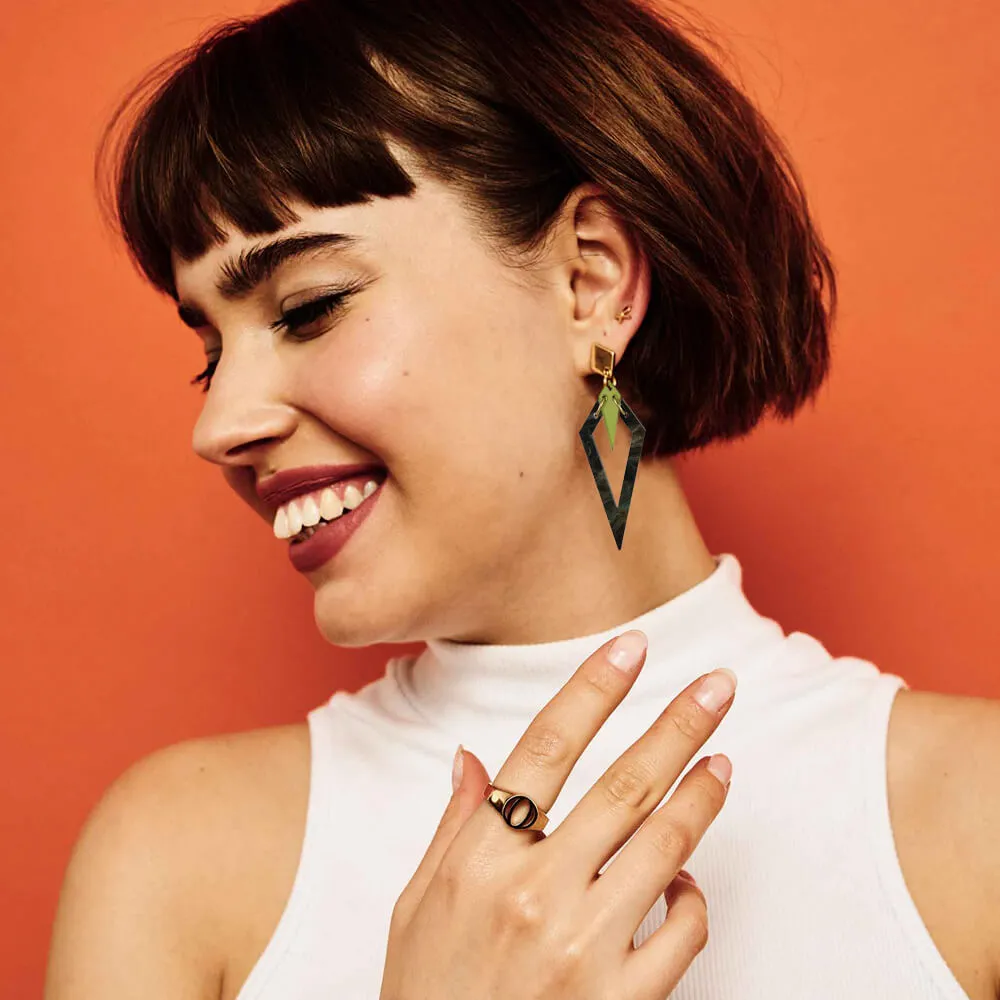 TooLally Arrowheads Earrings - Inky Teal