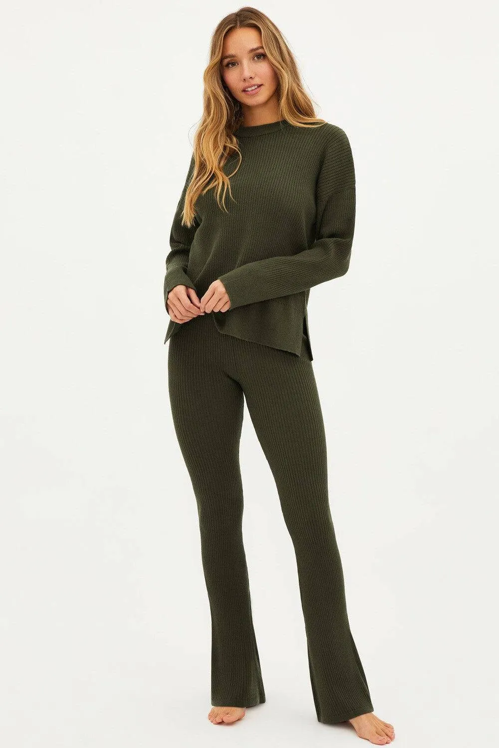 Tori Pant by Beach Riot | Olive Sweater Rib