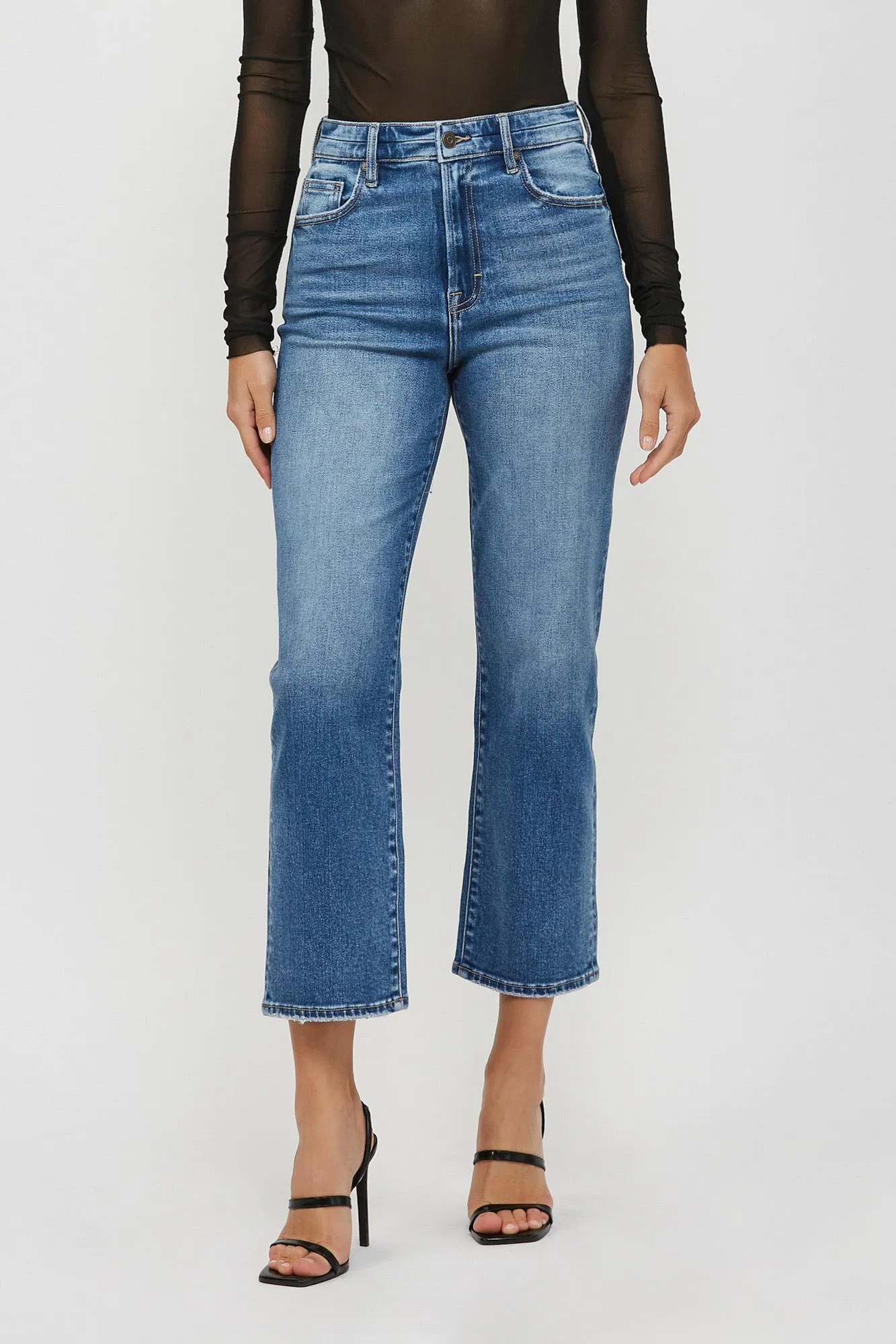 Tracey High Rise Relaxed Straight Hidden Jeans