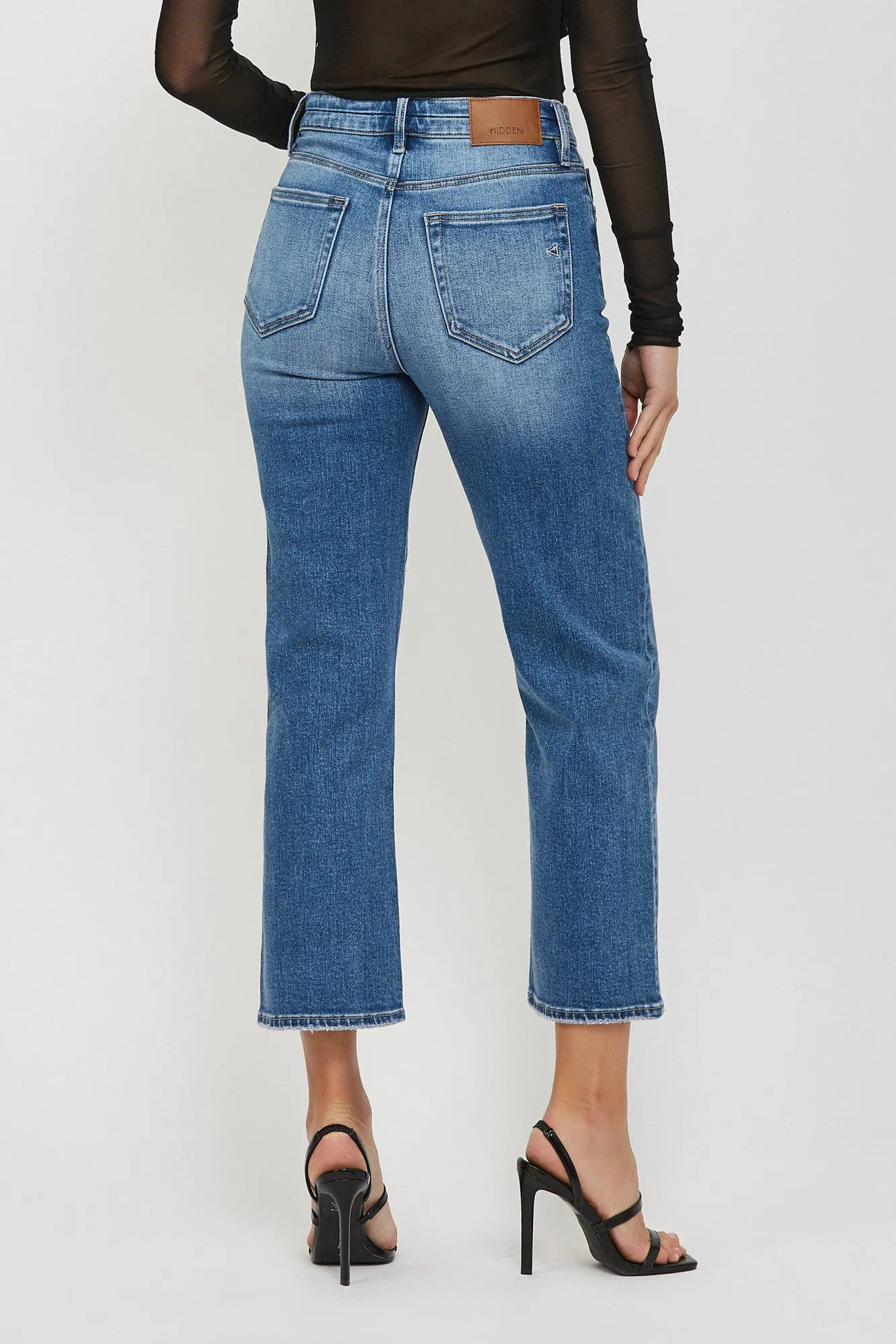 Tracey High Rise Relaxed Straight Hidden Jeans