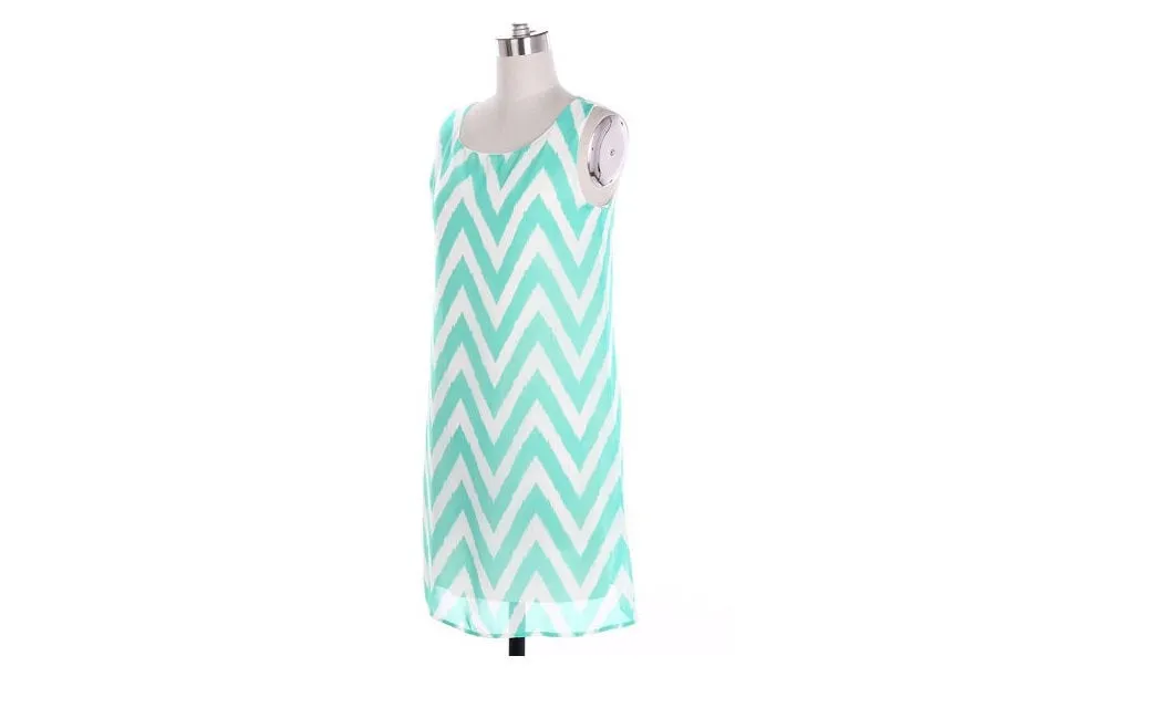 Trendy Chevron ZigZag Blouse Dress