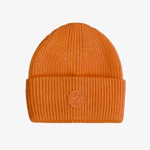 Tuque en tricot orange, enfant || Orange knit toque, child