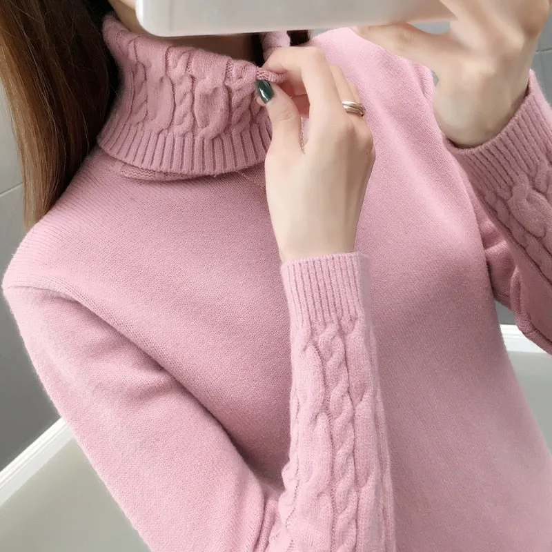 Turtleneck Pullovers Long Sleeve Sweater