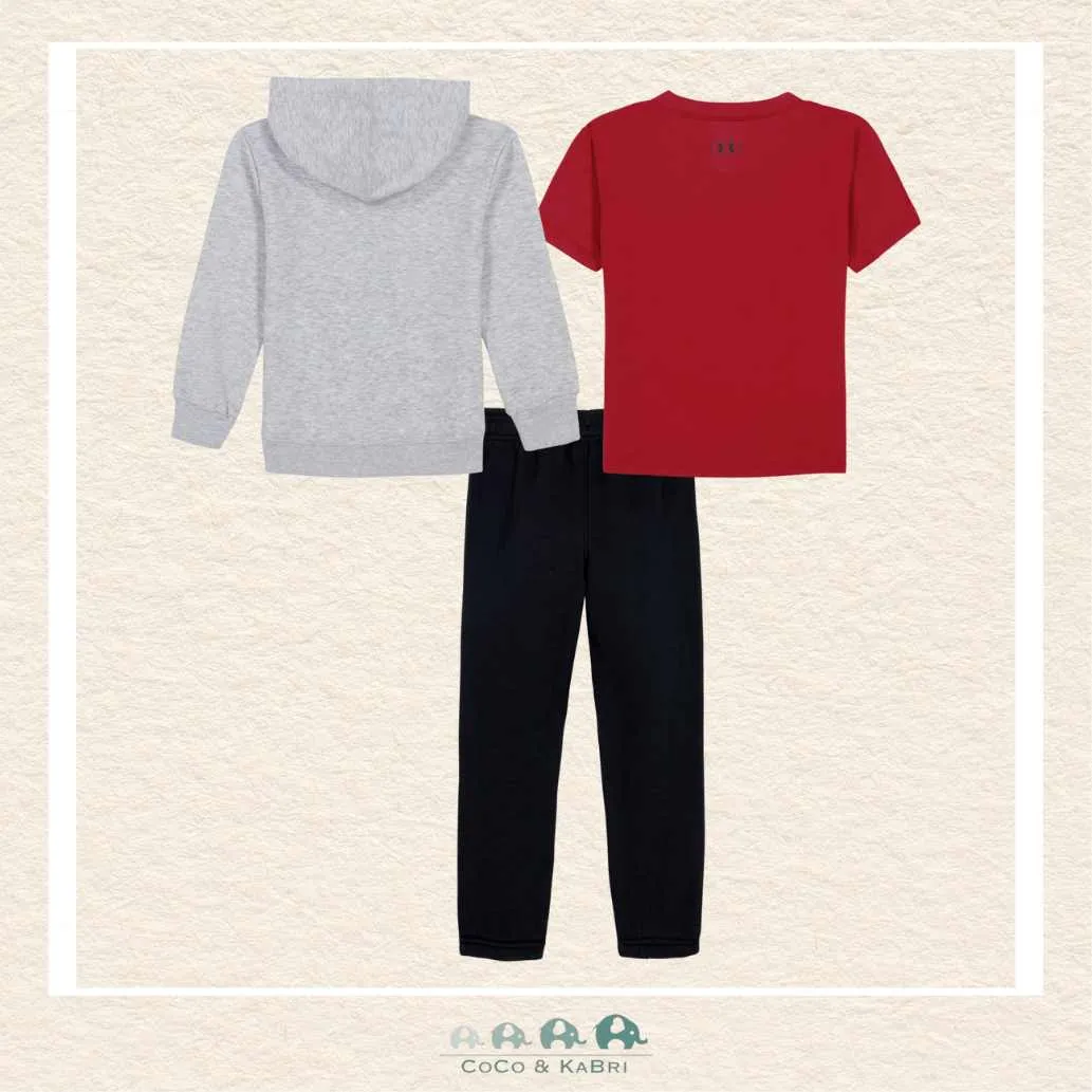 Under Armour: Boys' Three Piece Hoodie Set - Red/Gray