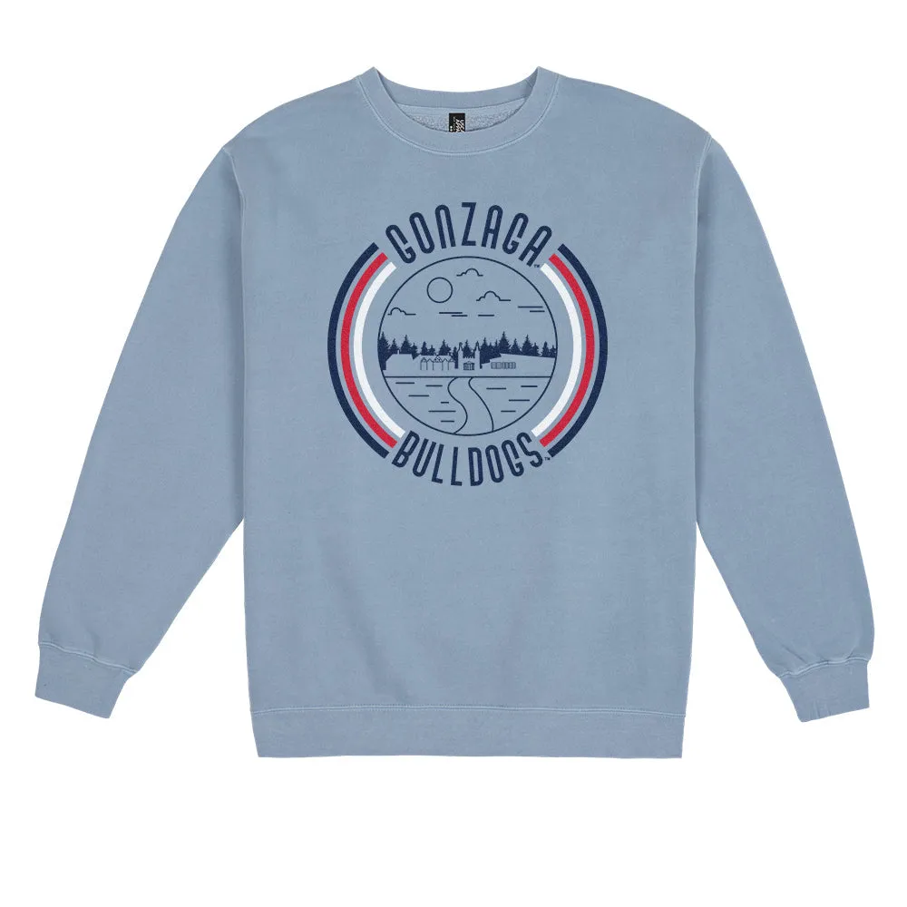 USCAPE Gonzaga University '90s Flyer Fleece Crewneck, Slate Blue