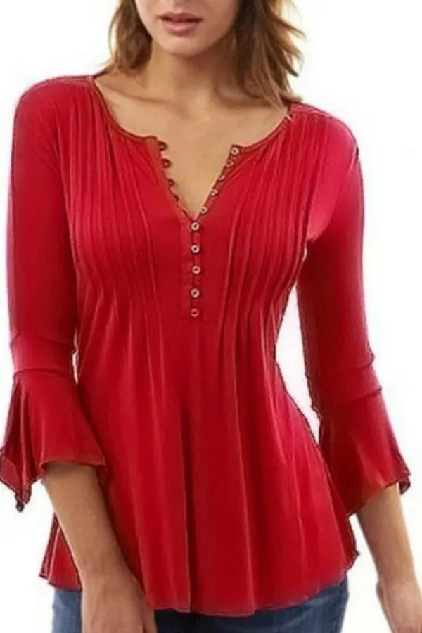 V Neck Slim Shirt