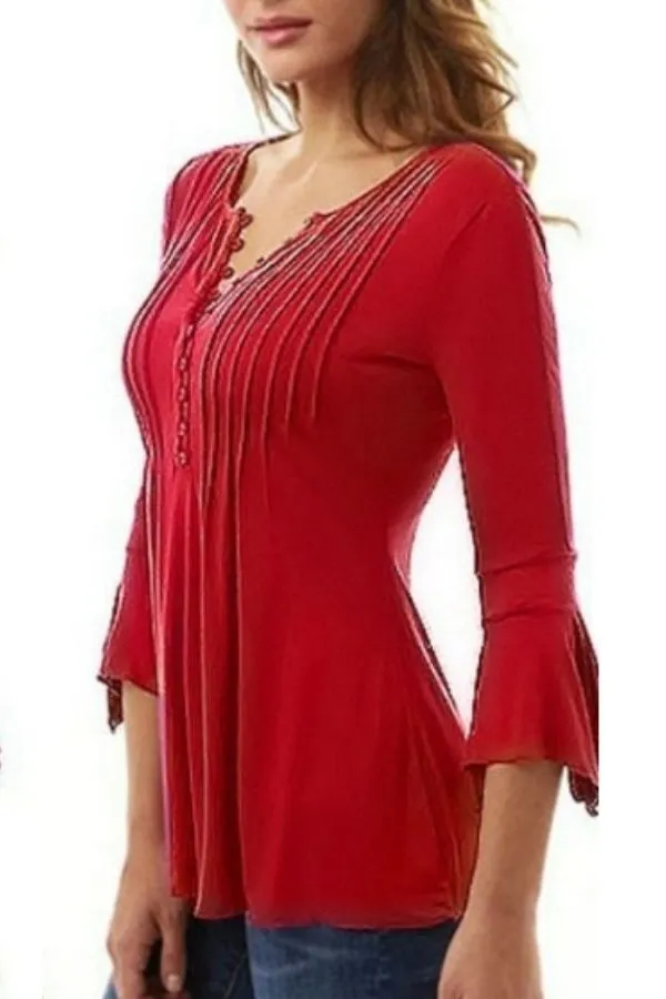 V Neck Slim Shirt