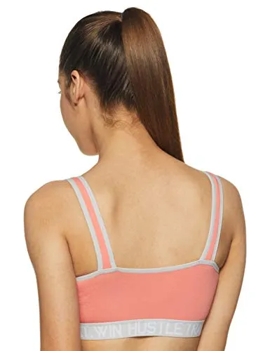 Van Heusen Antibacterial Wireless Non Padded Sports Bra (44007_CORAL_L)