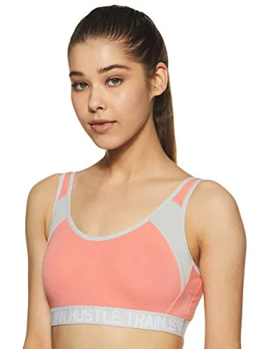 Van Heusen Antibacterial Wireless Non Padded Sports Bra (44007_CORAL_L)