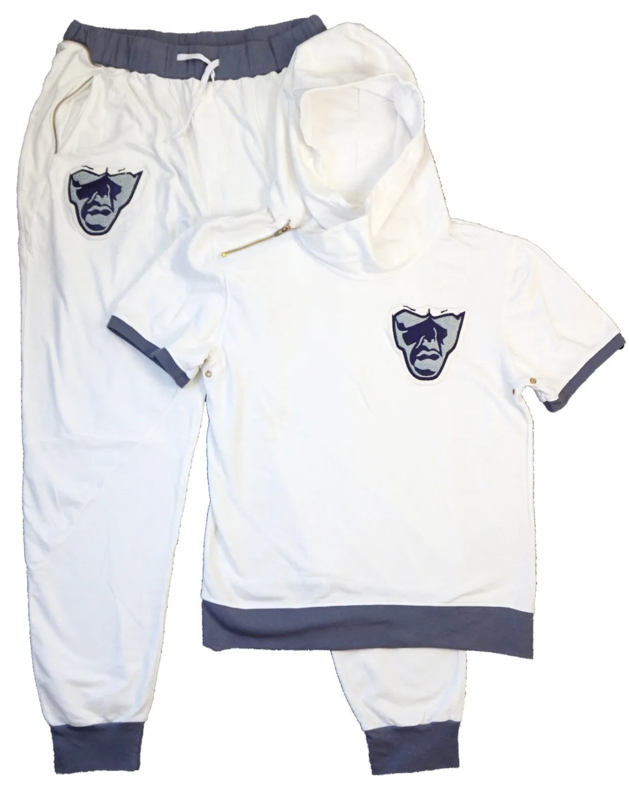 Varsity Big Face Men's Sweatsuit Joggers : White, Grey, & Navy