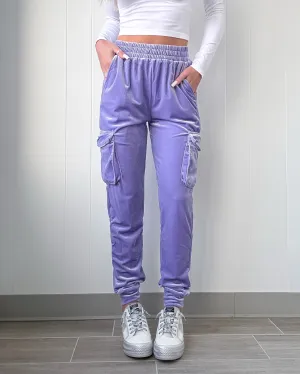 Velvet Edge Cargo Jogger - Purple