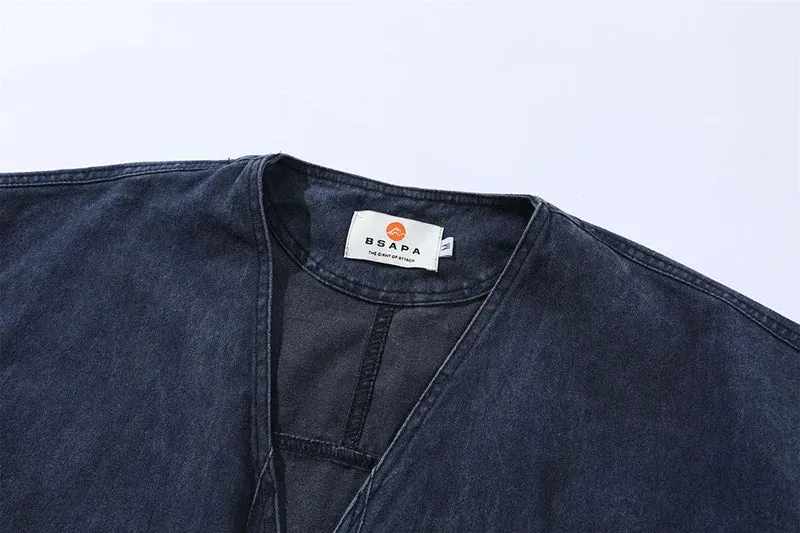 Vintage Hip Hop Casual Blue Denim Jeans Coats Outwear