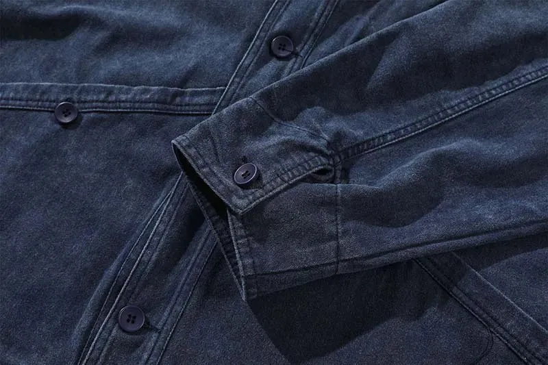 Vintage Hip Hop Casual Blue Denim Jeans Coats Outwear