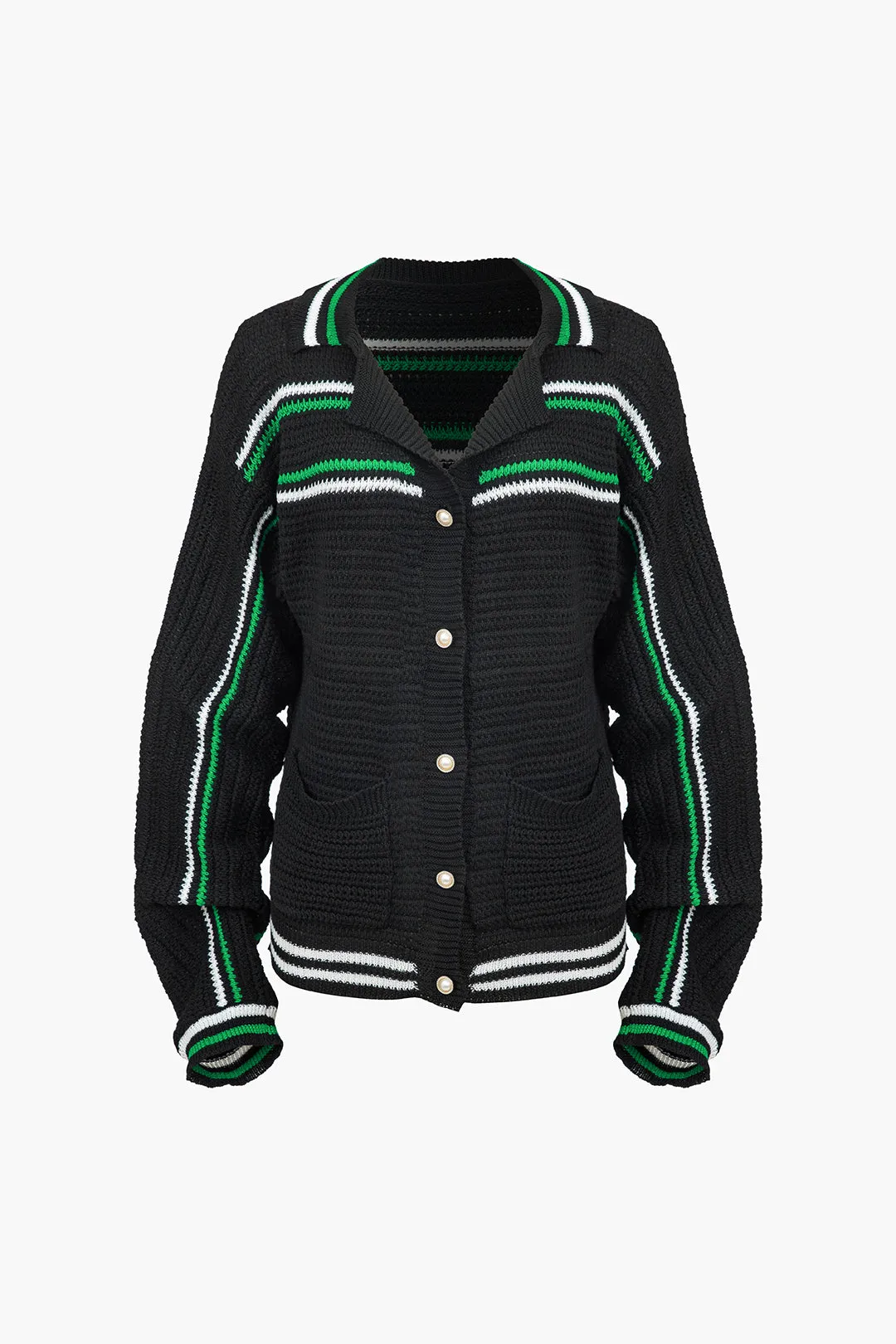 Vivian - Trendy Color Block Design Woman's Knit Cardigan