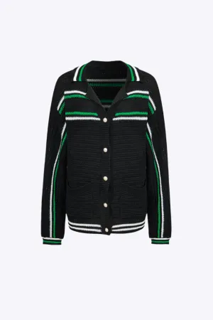 Vivian - Trendy Color Block Design Woman's Knit Cardigan