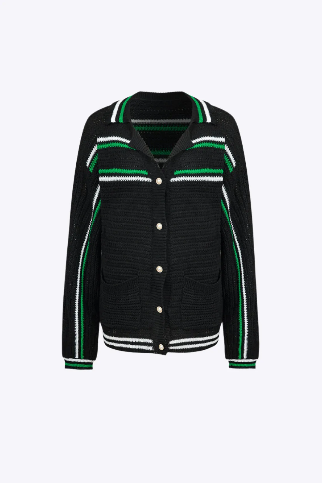 Vivian - Trendy Color Block Design Woman's Knit Cardigan
