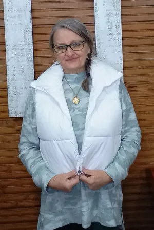 White Puffer Vest
