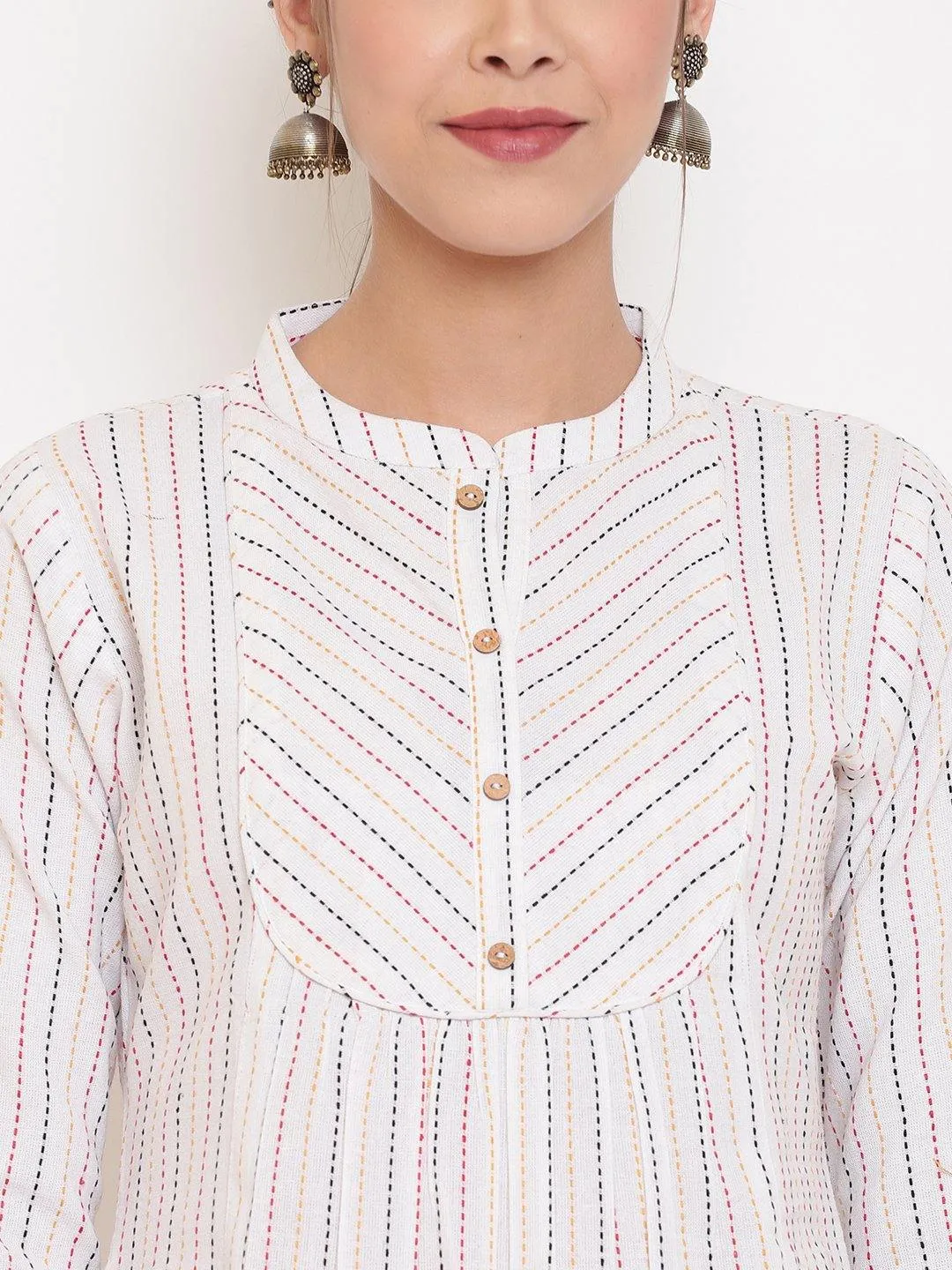 White Weaved Cotton Top
