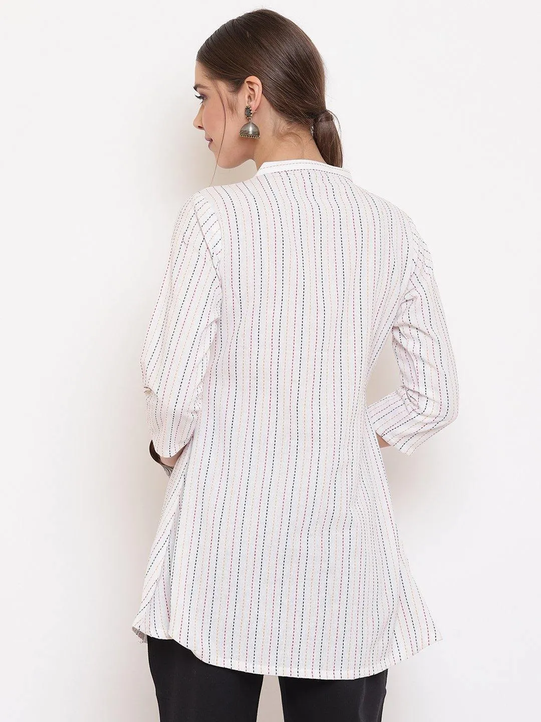 White Weaved Cotton Top