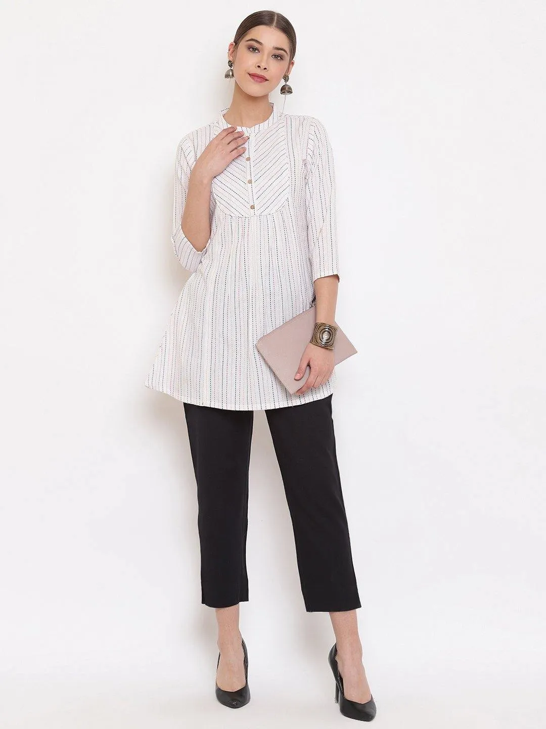 White Weaved Cotton Top