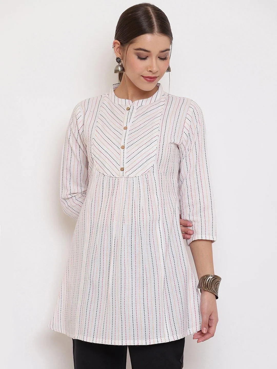White Weaved Cotton Top